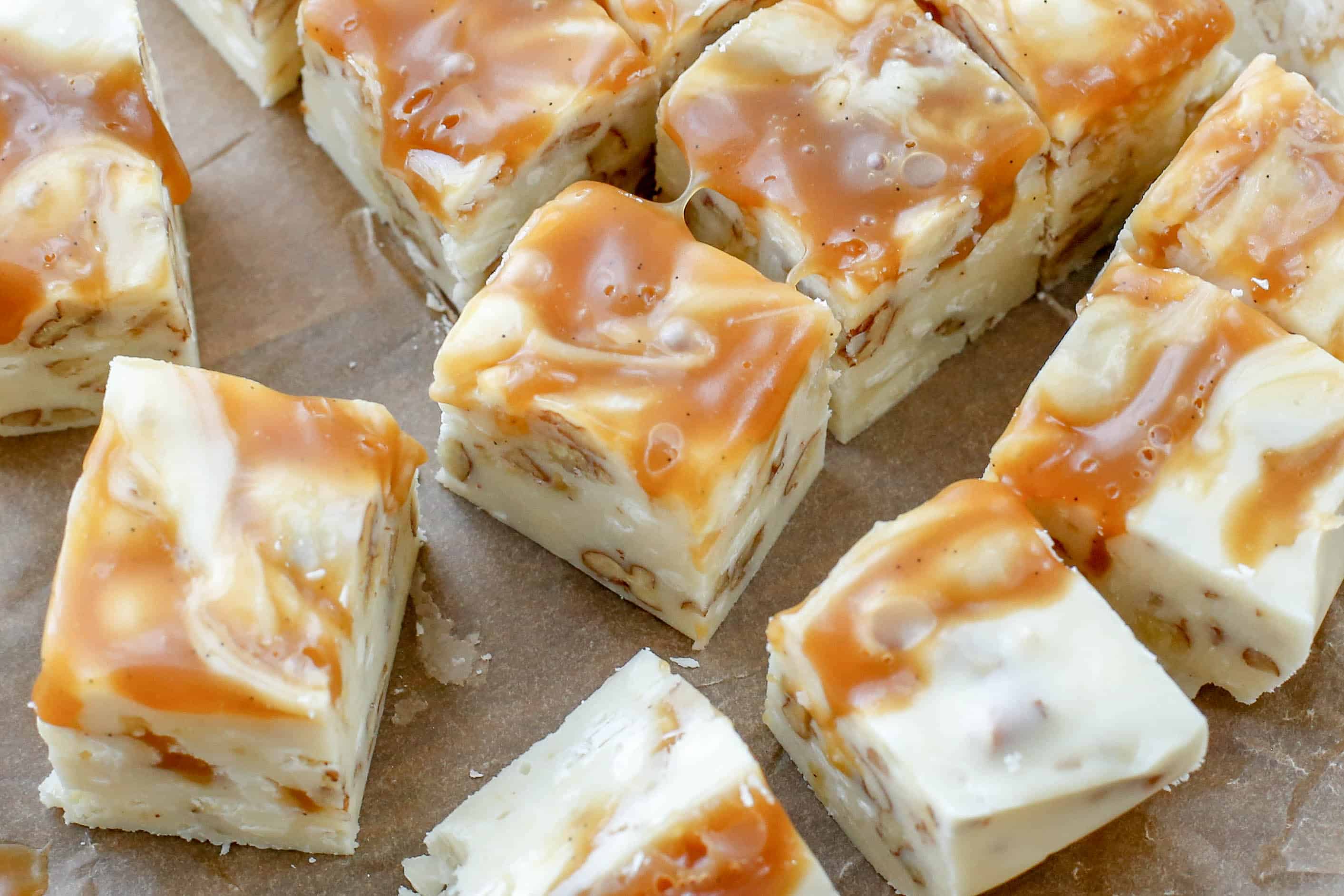 Easy White Chocolate Caramel Pecan Fudge: Perfect Holiday Gifts